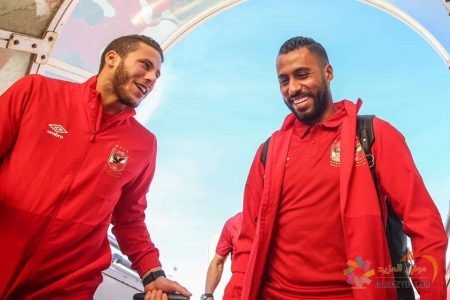 صورة رمضان صبحي مع الكابتن حسام عاشور