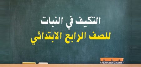 التكيف في النبات للصف الرابع الابتدائي