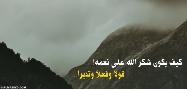 كيف يكون شكر الله على نعمه قولاً وفعلاً وتدبراً!