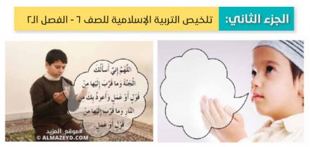 #2 الجزء الثاني: تلخيص مادة التربية الإسلامية للصف السادس «الأردني» الفصل الثاني