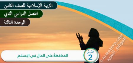 تلخيص، مادة التربية الإسلامية، الصف الثامن الأساسي، الفصل الدراسي الثاني، حل أسئلة درس المحافظة على المال في الإسلام