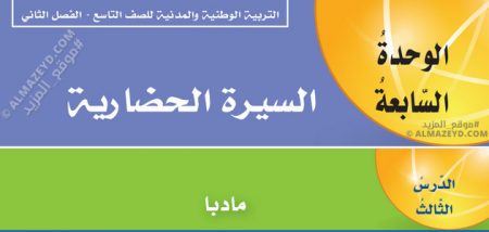 درس مأدبا، السيرة الحضارية، مادة التربية الوطنية والمدنية، الصف التاسع، الفصل الدراسي الثاني