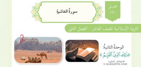 درس سورة الغاشية، الصف العاشر، مادة التربية الإسلامية، الفصل الدراسي الثاني