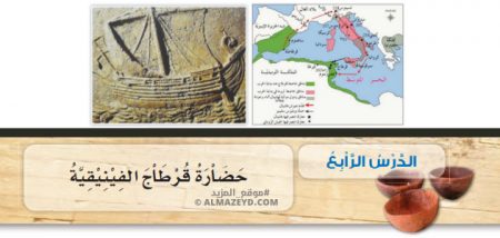 تلخيص وحل أسئلة درس: حضارة قرطاج الفينيقية – تاريخ 6 ابتدائي «أردني» الفصل الأول