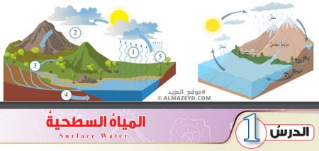 تلخيص وحل أسئلة درس: المياه السطحية – علوم الأرض والبيئة 9 «أردني» الفصل الأول
