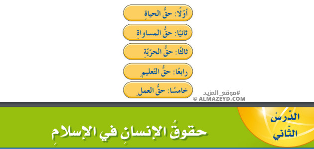 تلخيص وحل أسئلة درس: حقوق الإنسان في الإسلام – تربية وطنية ومدنية 9 «أردني» الفصل الأول