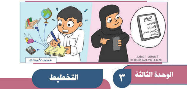 مراجعة الوحدة 3 «التخطيط» دراسات اجتماعية – للصف الأول المتوسط «السعودي» الفصل الأول