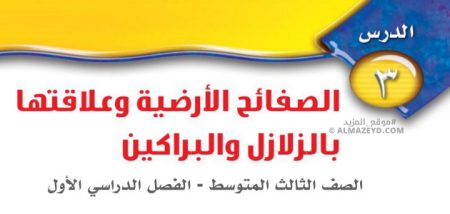 تلخيص ومراجعة درس: الصفائح الأرضية وعلاقتها بالزلازل والبراكين – علوم ثالث متوسط «سعودي» فصل أول