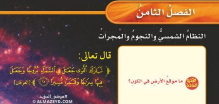 حل أسئلة فصل «النظام الشمسي والنجوم والمجرات» علوم سادس ابتدائي «سعودي» الفصل الثاني