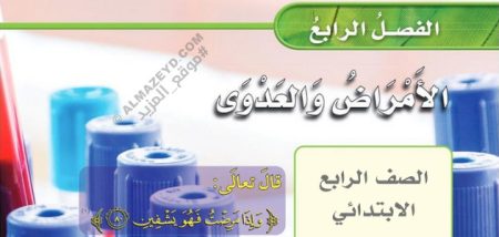 حل أسئلة مراجعة الفصل الرابع «الأمراض والعدوى» علوم رابع ابتدائي «سعودي» الفصل الثاني