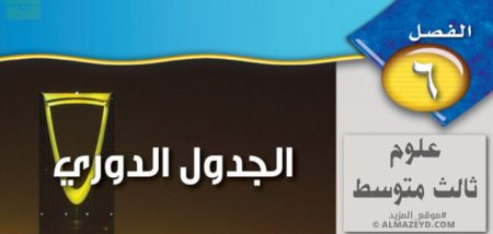 إجابات أسئلة الفصل السادس: الجدول الدوري – علوم ثالث متوسط «سعودي» فصل ٢