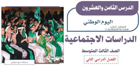 تلخيص وإجابات درس: اليوم الوطني – اجتماعيات ثالث متوسط «سعودي» فصل ٢