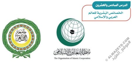 تلخيص وحل أسئلة درس «الخصائص البشرية للعالم العربي والإسلامي» اجتماعيات ثاني متوسط «سعودي» فـ٣