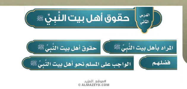تلخيص وحل أسئلة درس «حقوق أهل بيت النبي ﷺ» توحيد - سادس ابتدائي «سعودي» فـ٣
