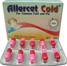 صورة , عبوة , دواء , كبسولات , أليرست كولد , Allercet Cold