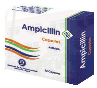 صورة, عبوة, كبسولات, أمبيسيللين, Ampicillin