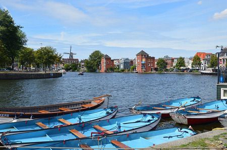 مدينة هارلم ، هولندا ، صورة ، مياه ، يخوت