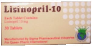 صورة, عبوة, ليزينوبريل, Lisinopril