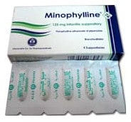 صورة , عبوة , دواء , أقماع , مينوفيللين , Minophylline