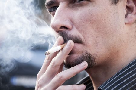 صورة , التدخين , رجل , مدخن , السرطان